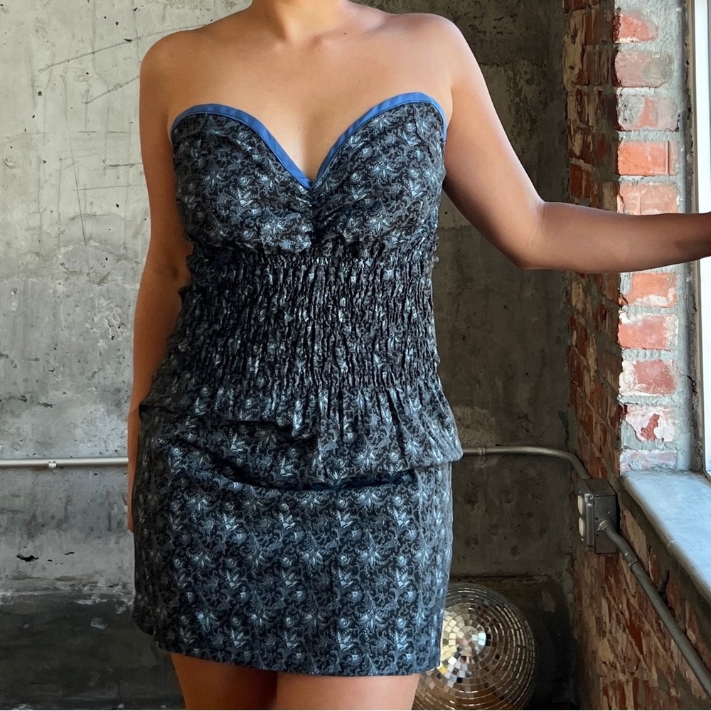 women’s strapless floral printed dress